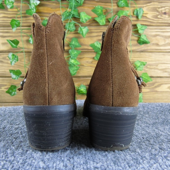 White Mountain Havana Women's Brown Suede Ankle Boots Tassel‎ Zip 8.5M - Picture 4 of 10